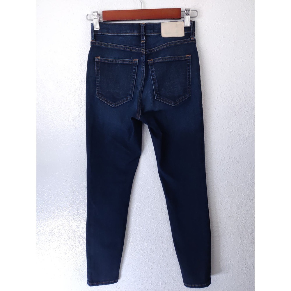 3/$20 Everlane Dark Blue Wash Cotton Blend The High Rise Skinny Jean 23 Ankle - Picture 4 of 7